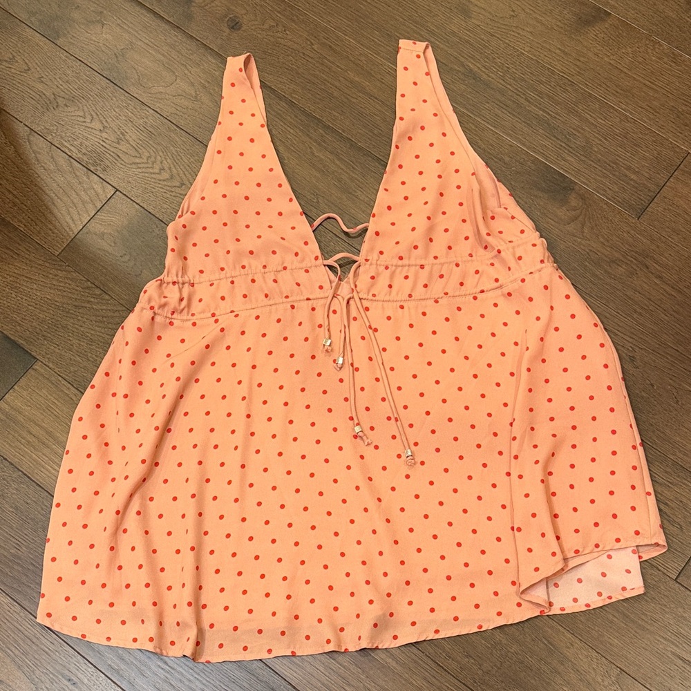 French Macaroon Polka Dot Mini Dress Large C11-076